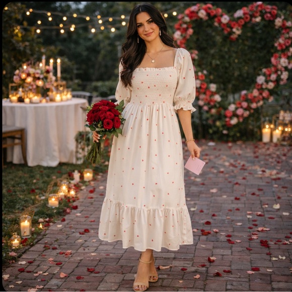 Vintage Dresses & Skirts - Vintage Prairiecore Heart Print Dress